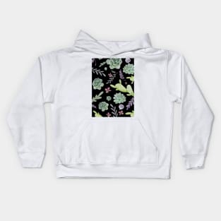 Cactus and Wreath Watercolor Pattern 3 Kids Hoodie